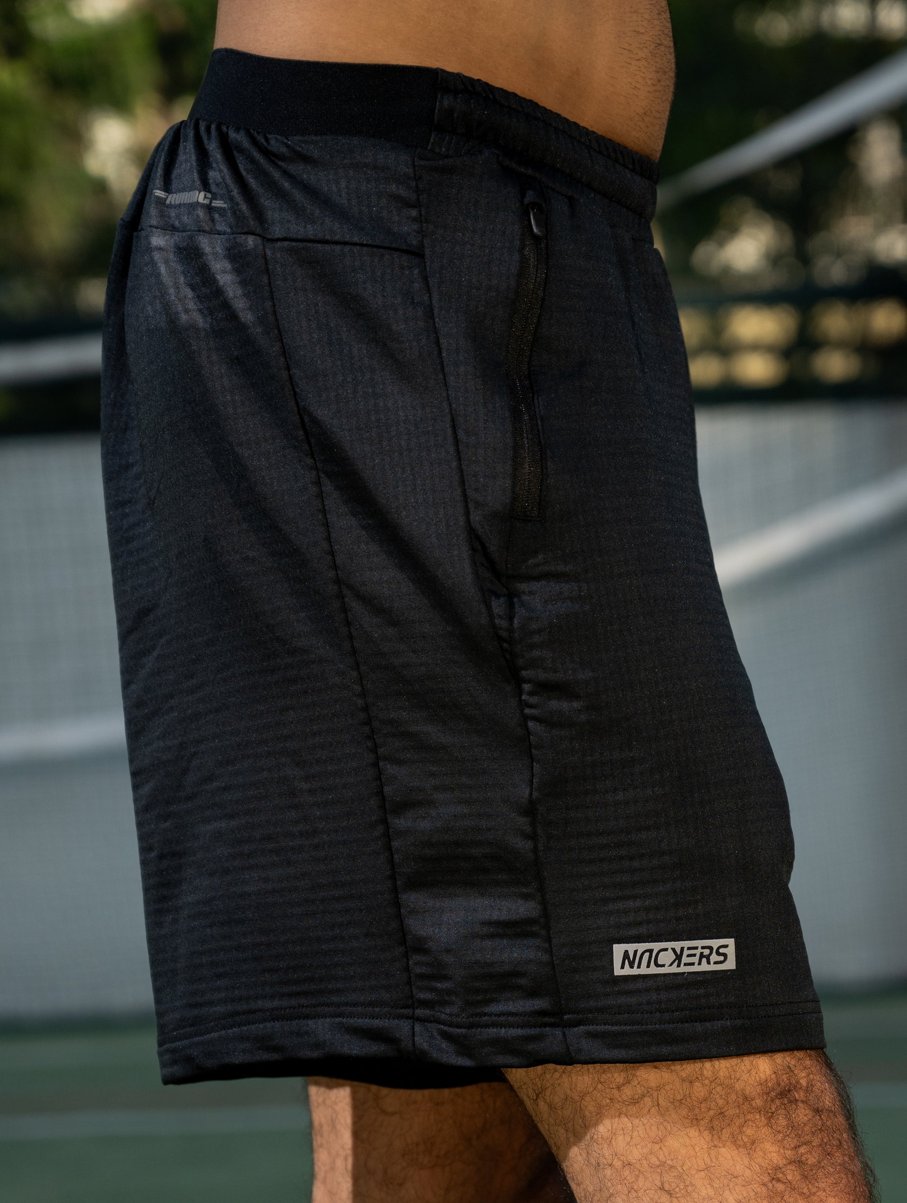 NACKERS Mens Black Polyster Spandex Jaquard Knit Shorts Shorts