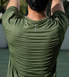 NACKERS Mens Olive Polyster Chameleon Spandex Knit Half Sleeves Tshirt
