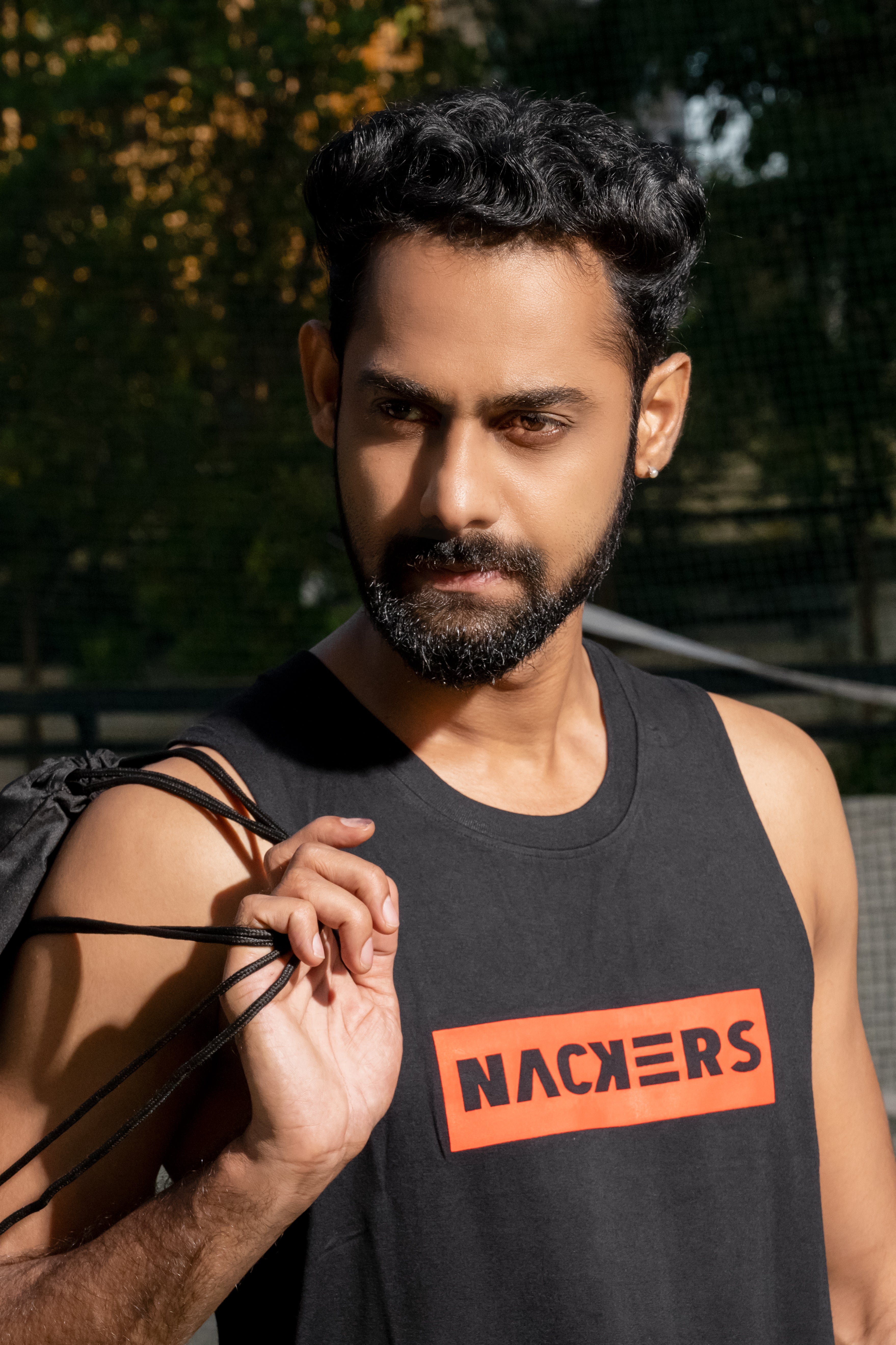 NACKERS Mens Black Bamboo fabric Sleeveless Regular Tshirt