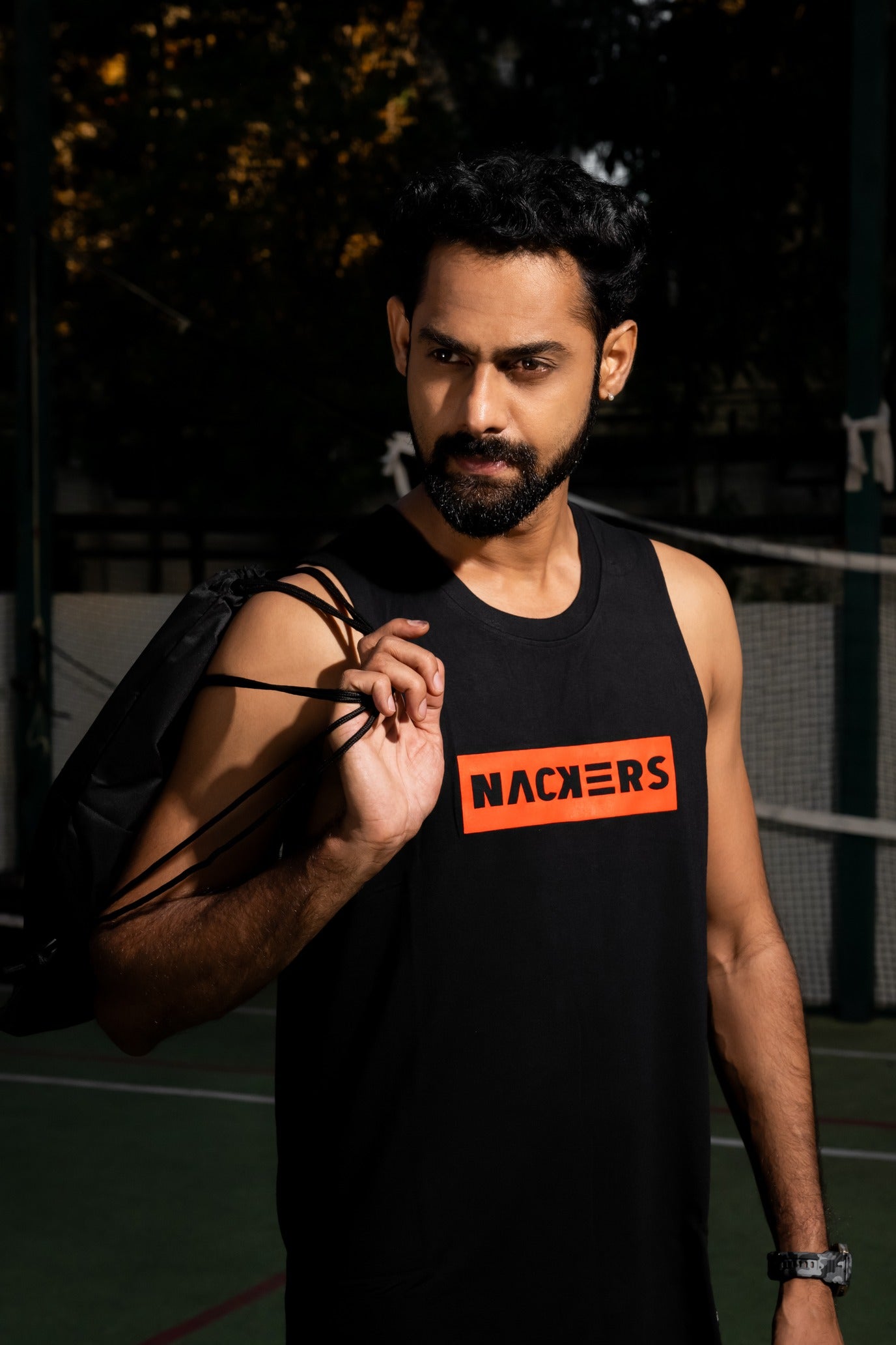 NACKERS Mens Black Bamboo fabric Sleeveless Regular Tshirt