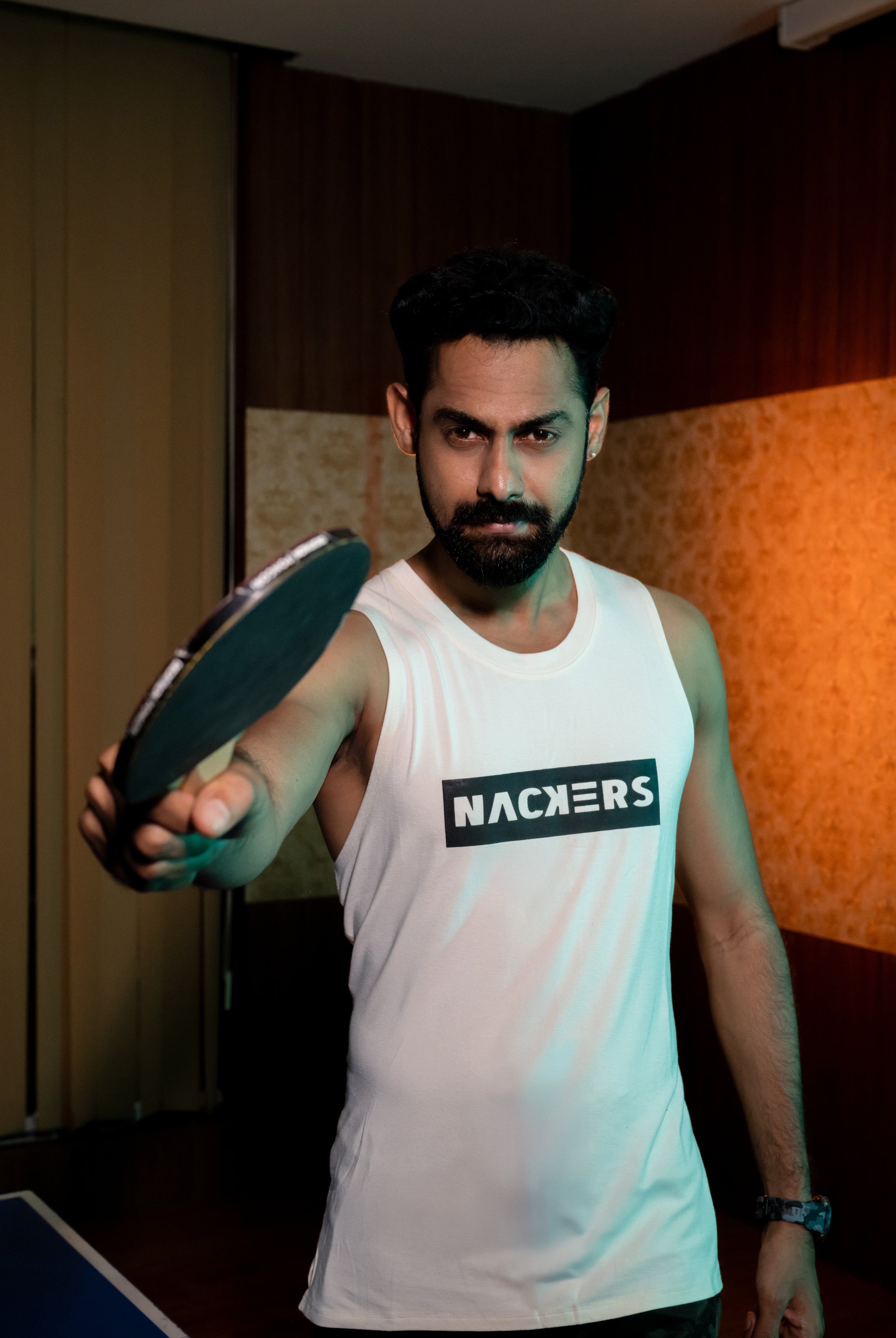 NACKERS Mens Whisper White Bamboo fabric Sleeveless Regular Tshirt