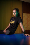 NACKERS Womens Black 100% Interlock Soft Touch Cotton Half Sleeves Regular Tshirt