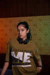 NACKERS Women's Olive Drab 100% Interlock Soft Touch Cotton Unisex Oversized Tshirt