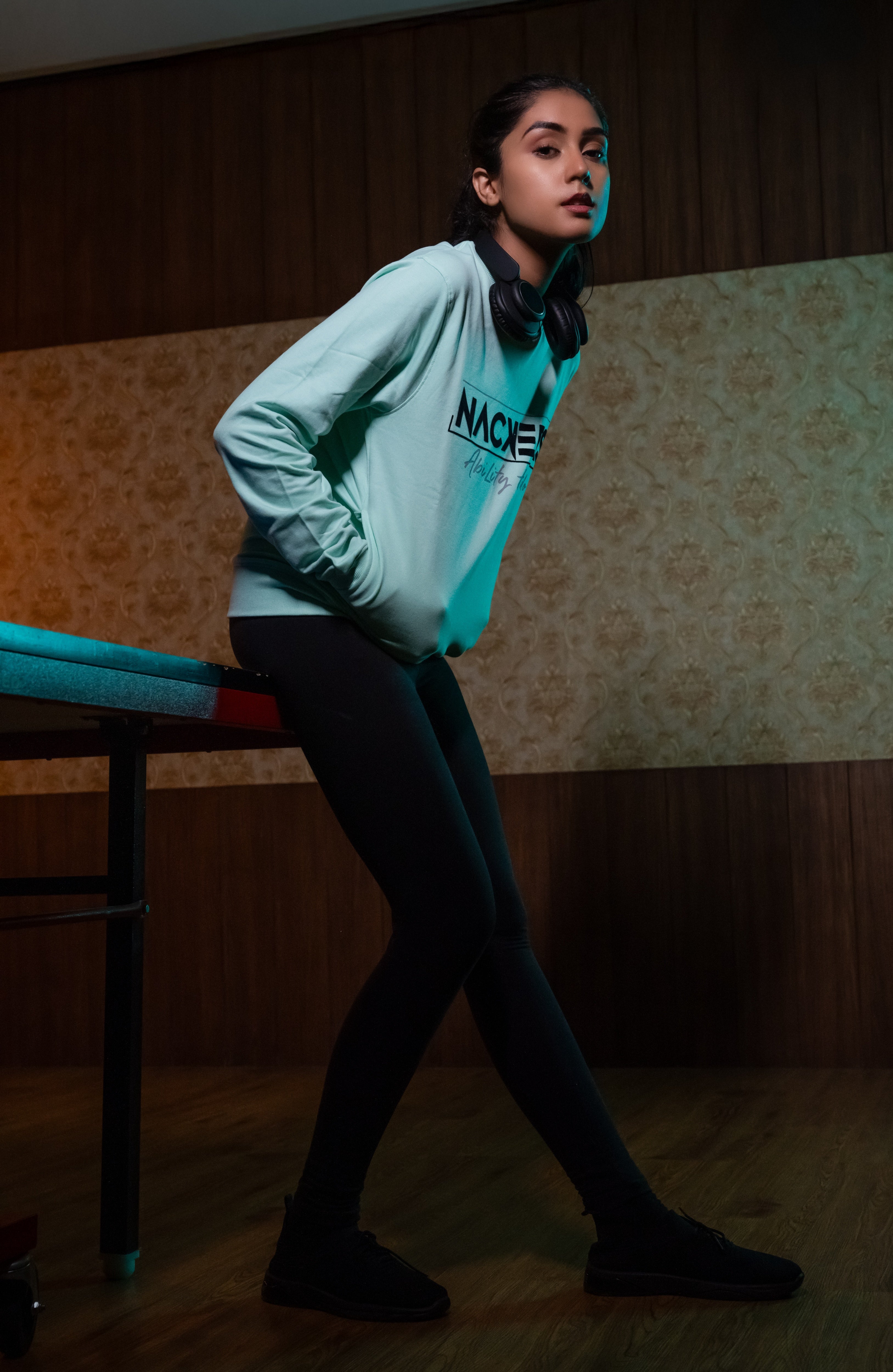 NACKERS Women's Sea Green 100 % Premium Cotton Full Sleeves Sweatshirt with Side Pockets