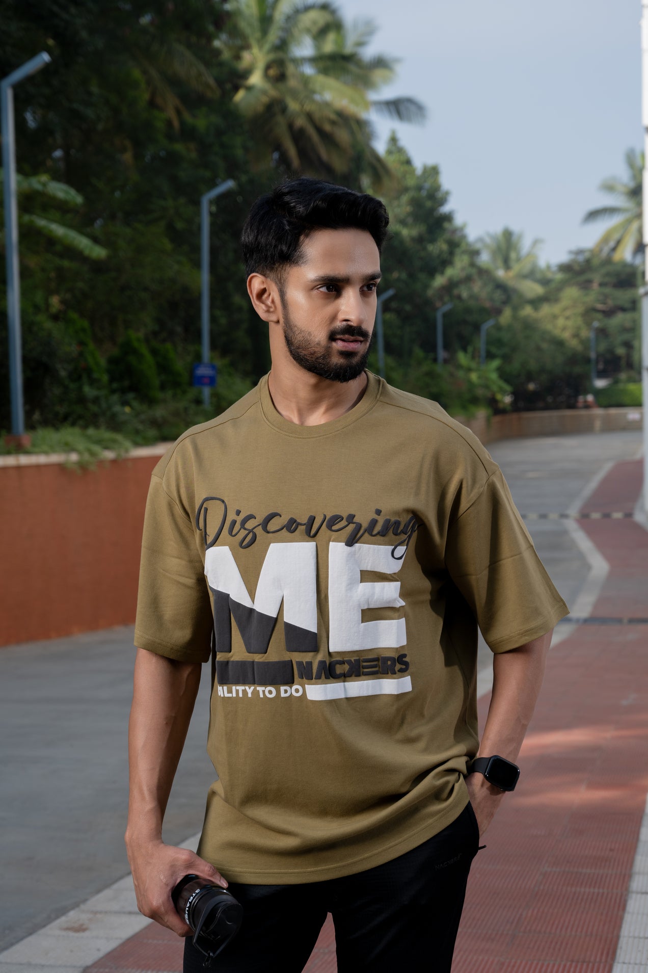 NACKERS Men's Olive Drab 100% Interlock Soft Touch Cotton Unisex Oversized Tshirt