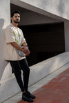 NACKERS Men's White Smoke 100% Interlock Soft Touch Cotton Unisex Oversized Tshirt