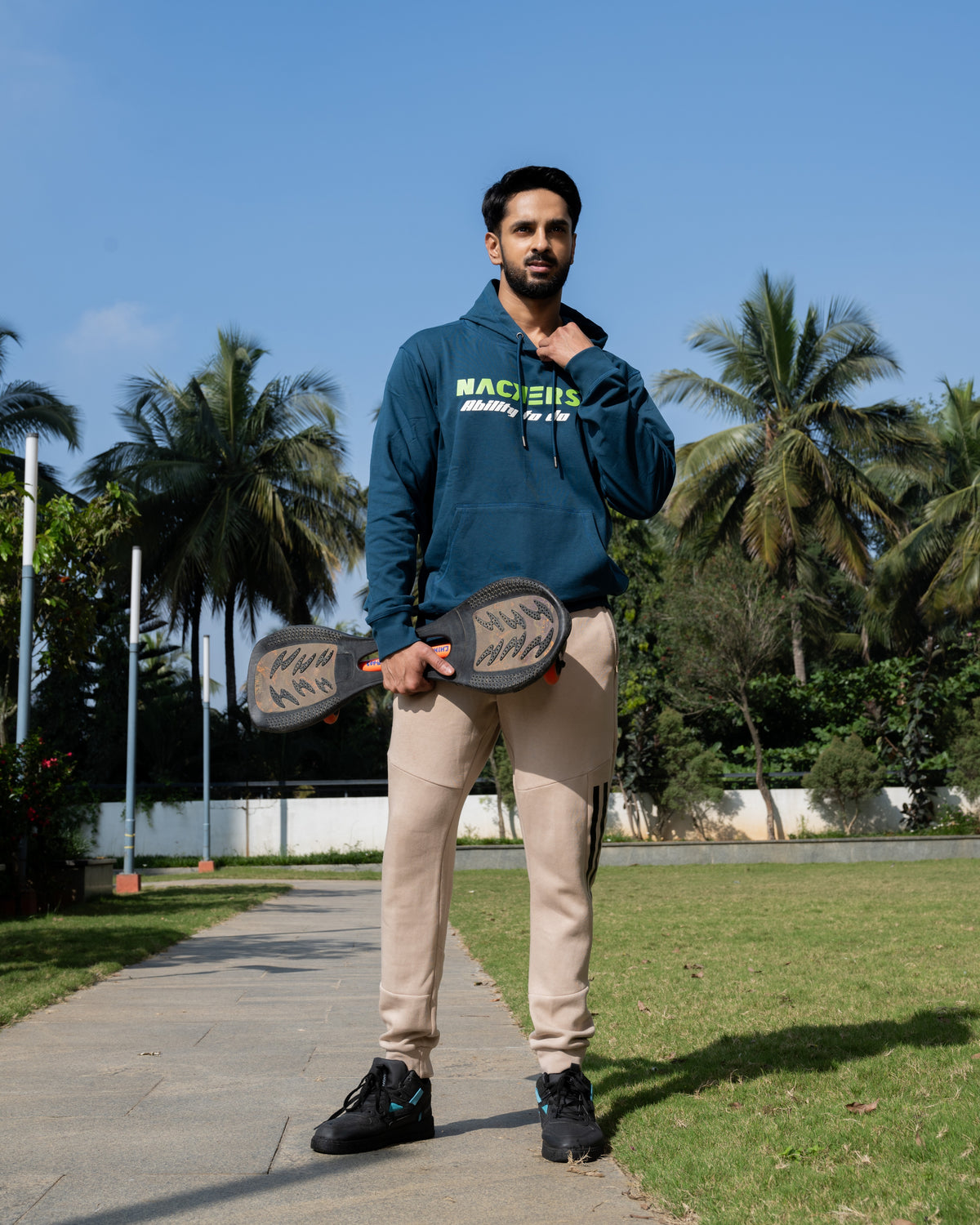 NACKERS Men's Peacock Blue 100% Premium Cotton Full Sleeves Hoodies