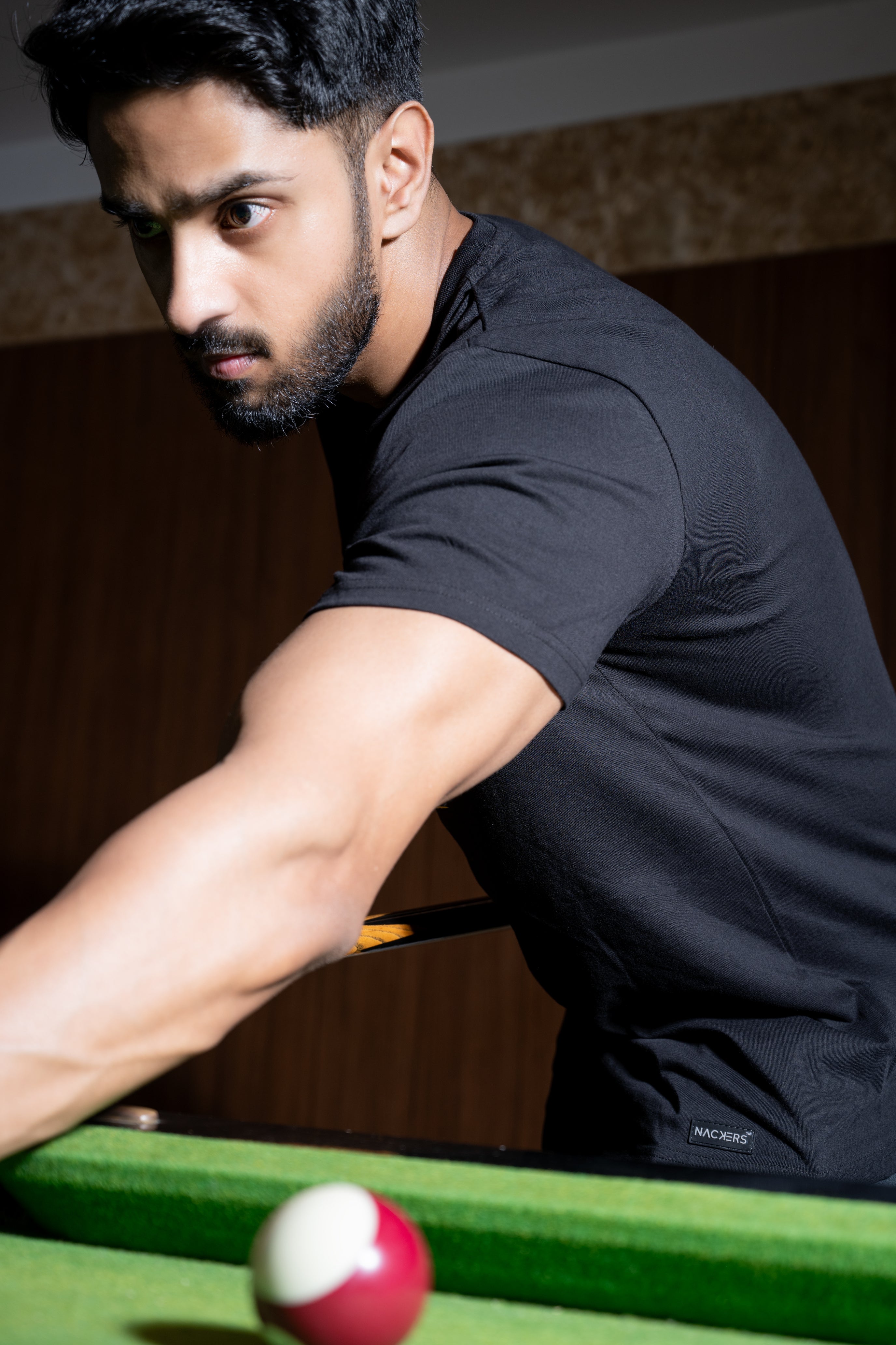 NACKERS Mens Black 100% Super Combed Premium Cotton Half Sleeves Regular Tshirt