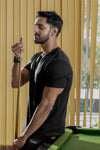 NACKERS Mens Black 100% Authentic Supima Cotton Half Sleeves Regular Tshirt