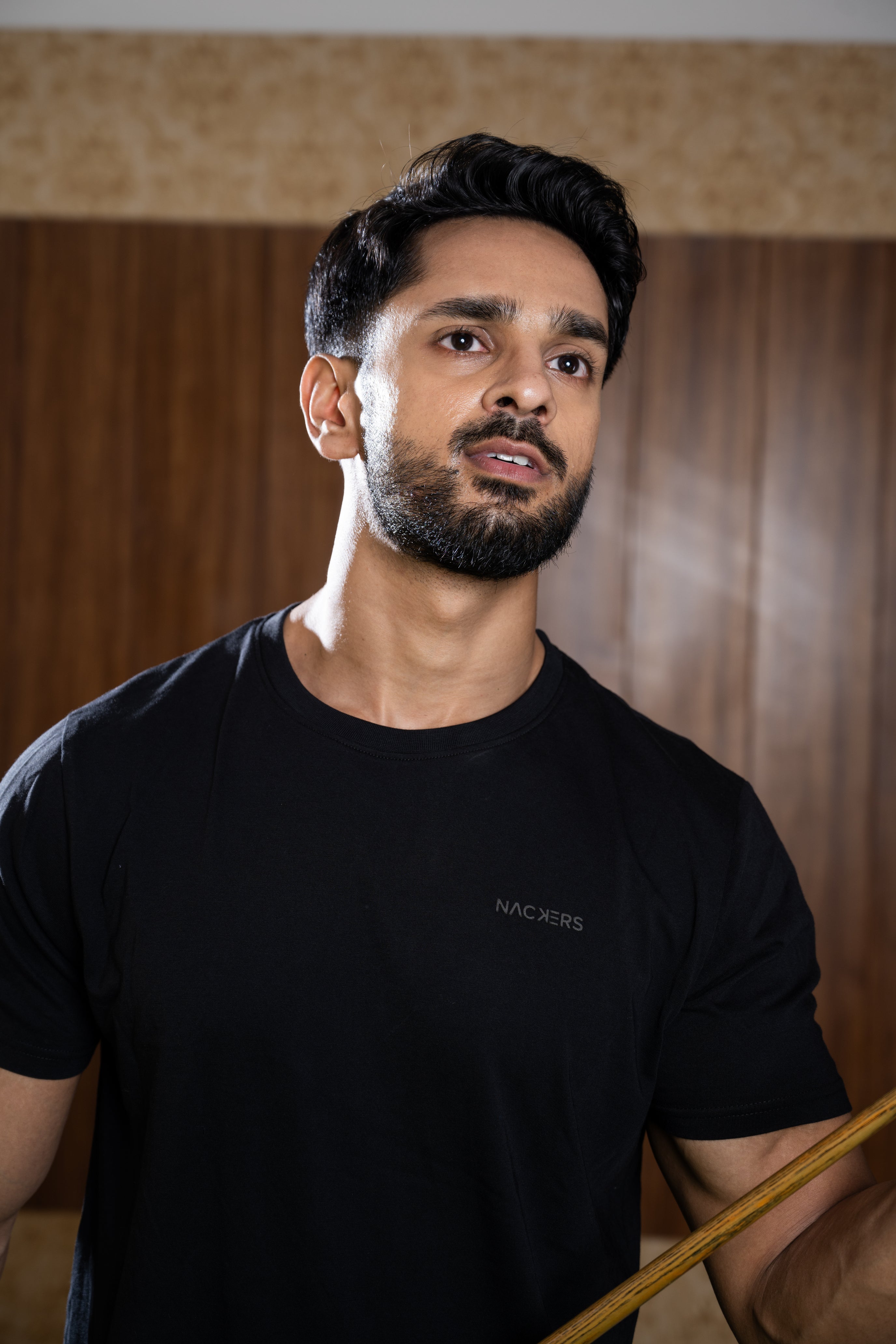 NACKERS Mens Black 100% Authentic Supima Cotton Half Sleeves Regular Tshirt