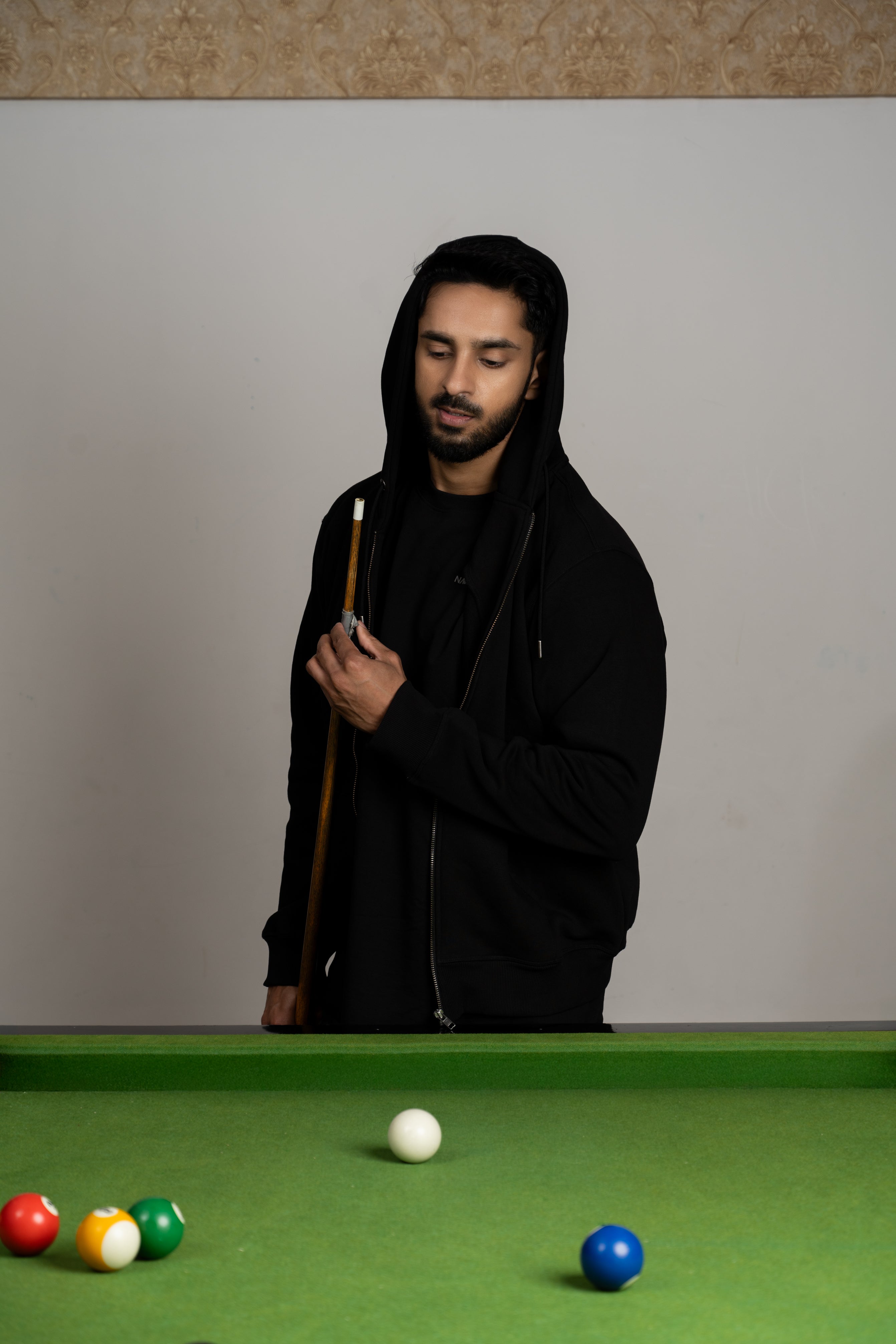 NACKERS Men's Black High Quality Poly Cotton Full Sleeves Hoodies with Zip