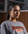 NACKERS Womens Skyrocket Grey 100% Super Combed Premium Cotton, Loopknit Cropped Oversized Tshirt