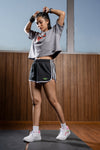 NACKERS Womens Skyrocket Grey 100% Super Combed Premium Cotton, Loopknit Cropped Oversized Tshirt