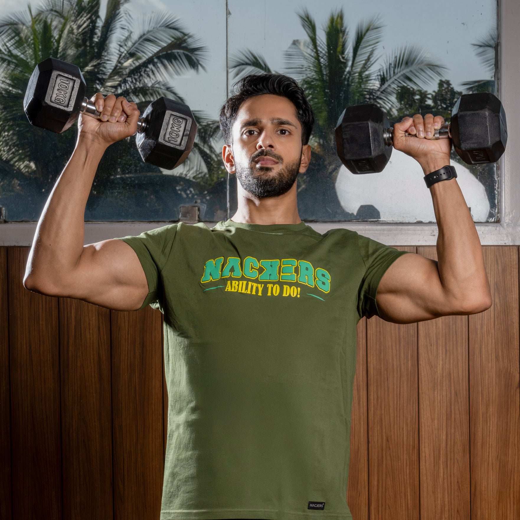 NACKERS Mens Rifle Green 100% Super Combed Premium Cotton Half Sleeves Regular Tshirt