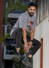 NACKERS Unisex Skyrocket Grey 100% Super Combed Premium Cotton, Loopknit Oversized Tshirt