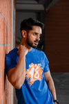 NACKERS Mens Lapis Blue 100% Super Combed Premium Cotton Half Sleeves Regular Tshirt