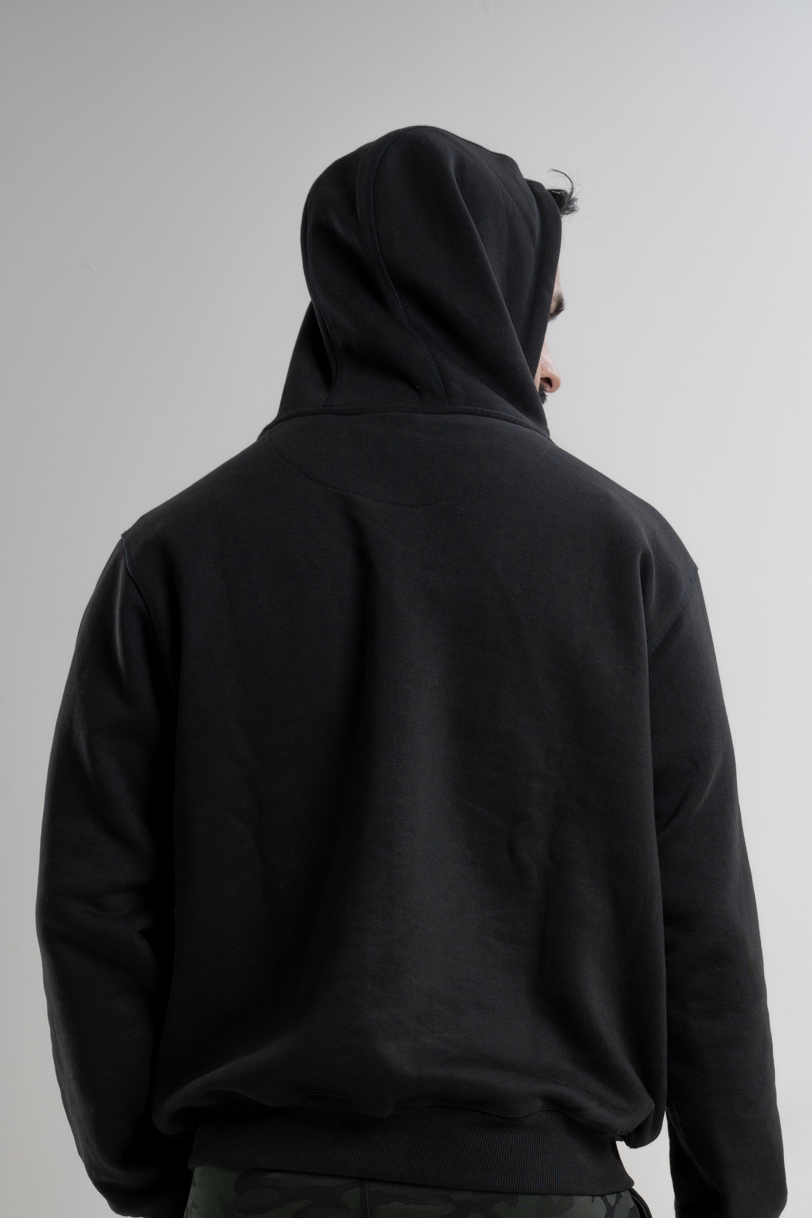 NACKERS Men's Black High Quality Poly Cotton Full Sleeves Hoodies with Zip