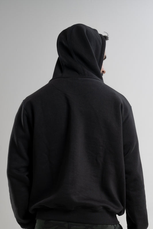 NACKERS Men's Black High Quality Poly Cotton Full Sleeves Hoodies with Zip