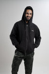 NACKERS Men's Black High Quality Poly Cotton Full Sleeves Hoodies with Zip