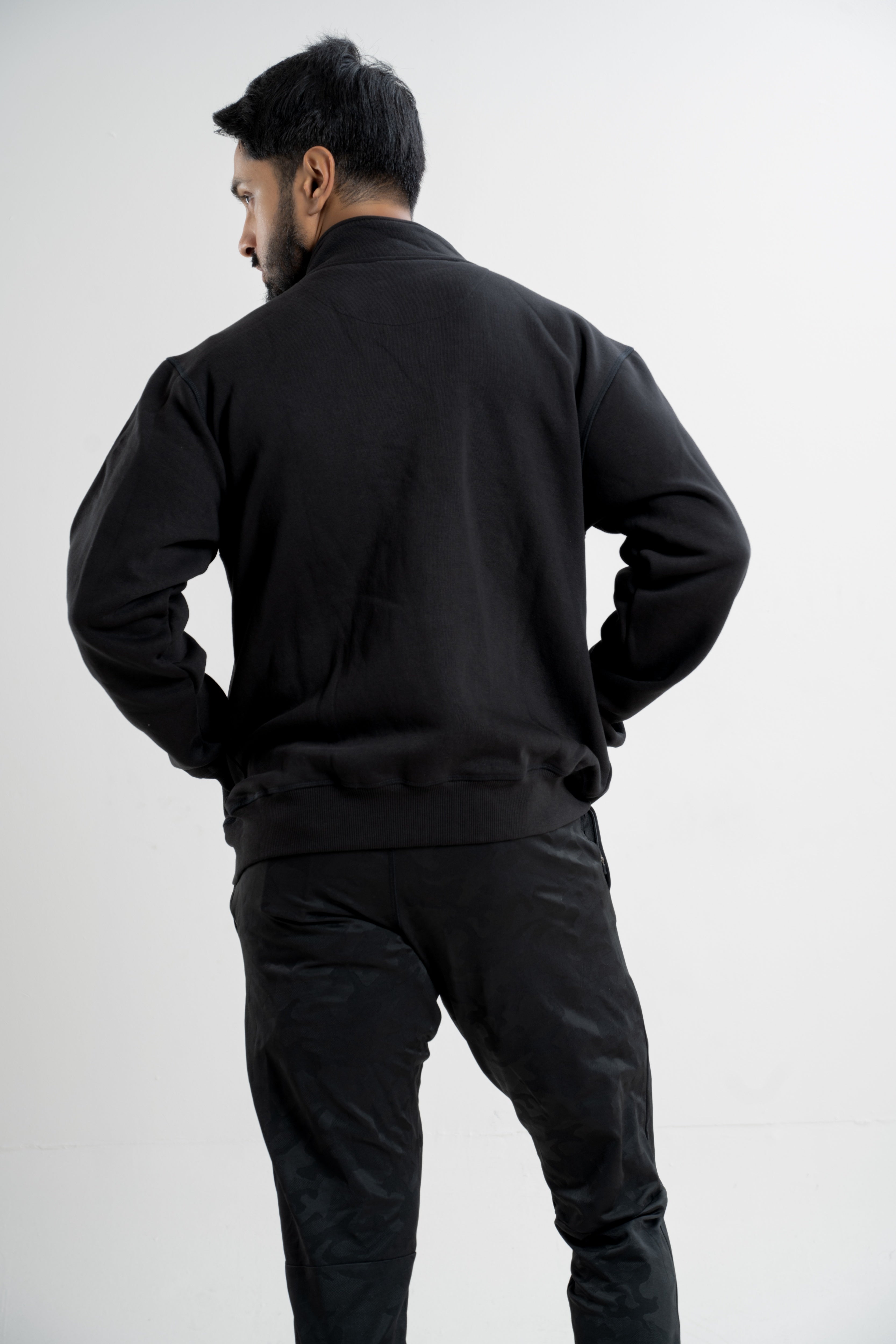 NACKERS Men's Black High Quality Poly Cotton Full Sleeves Jacket with Zip