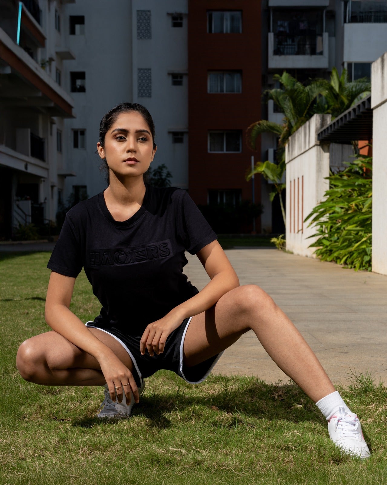 NACKERS Womens Black Bamboo fabric Half Sleeves Regular Tshirt