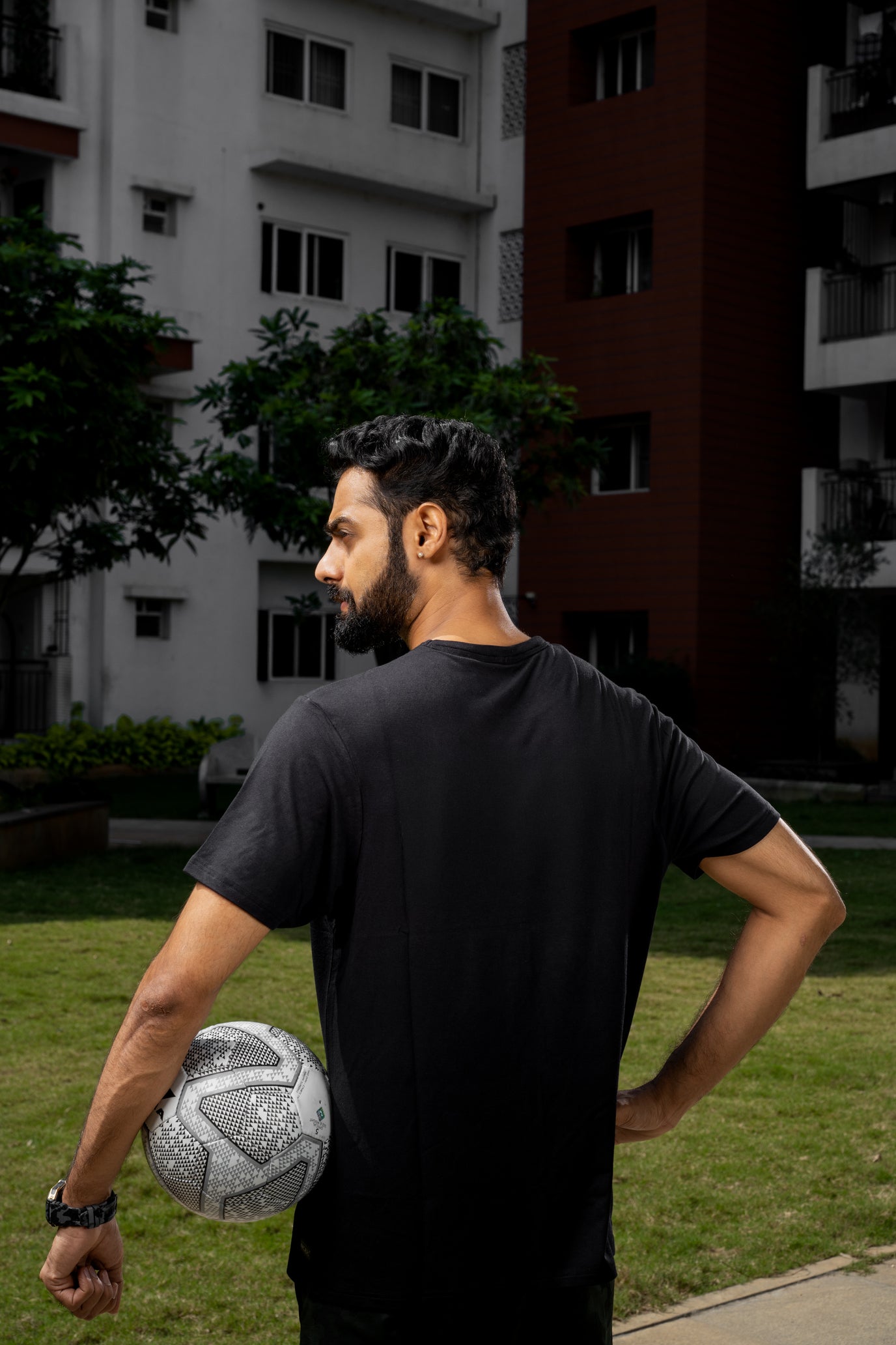 NACKERS Mens Black Bamboo Fabric Half Sleeves Regular Tshirt