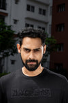 NACKERS Mens Black Bamboo Fabric Half Sleeves Regular Tshirt