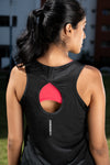 NACKERS Womens Black Polyster Chameleon Spandex Knit Sleeveless Tshirt