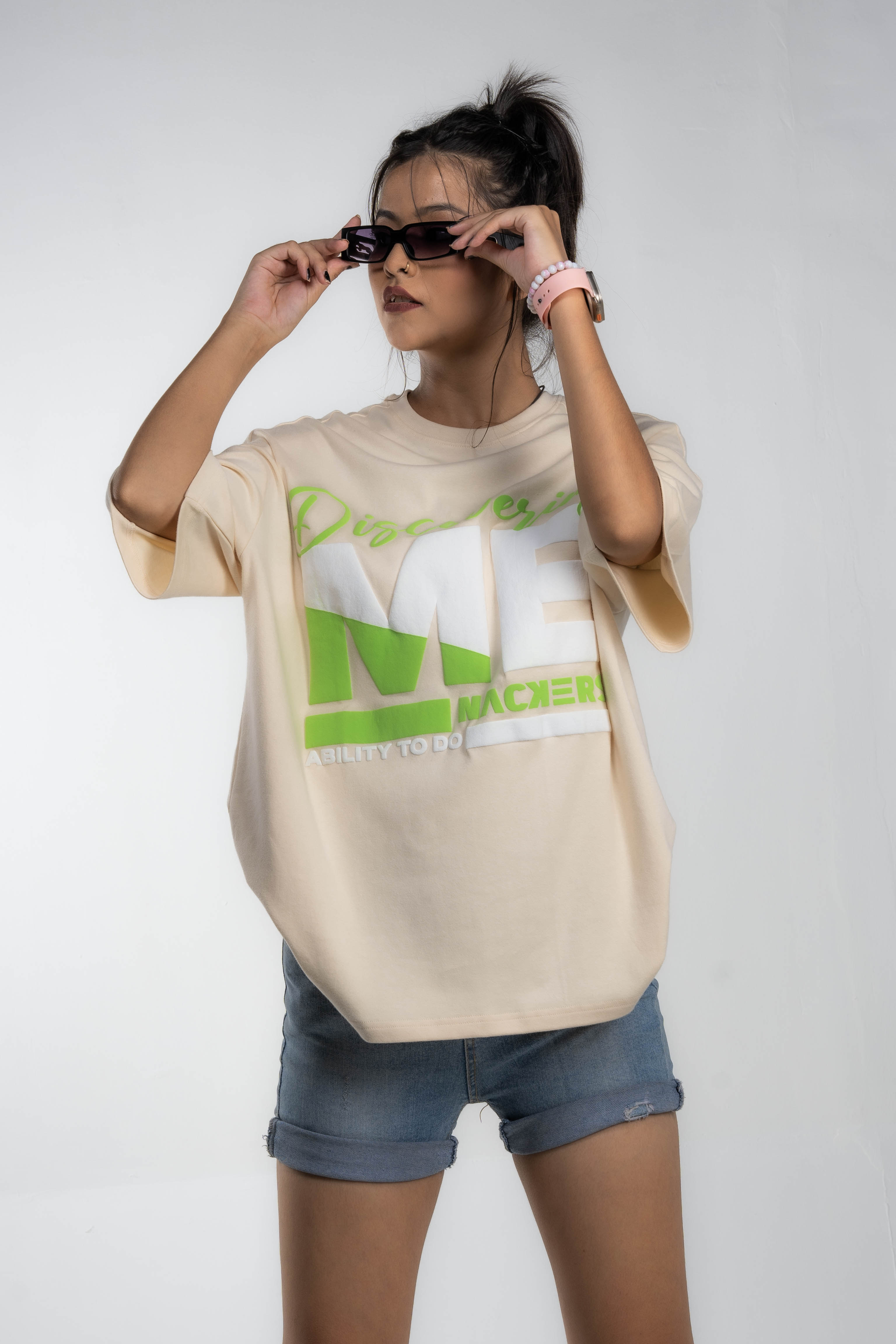 NACKERS Unisex White Smoke 100% Interlock Cotton Half Sleeves Tshirt Unisex Casual