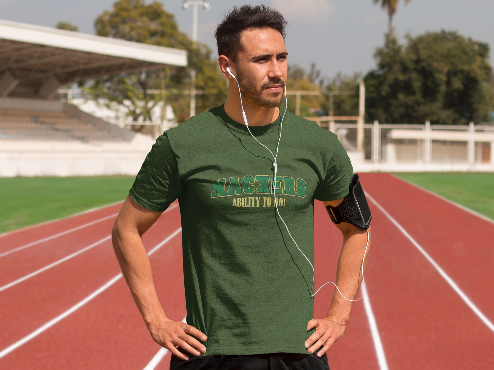 NACKERS Mens Rifle Green 100% Super Combed Premium Cotton Half Sleeves Regular Tshirt
