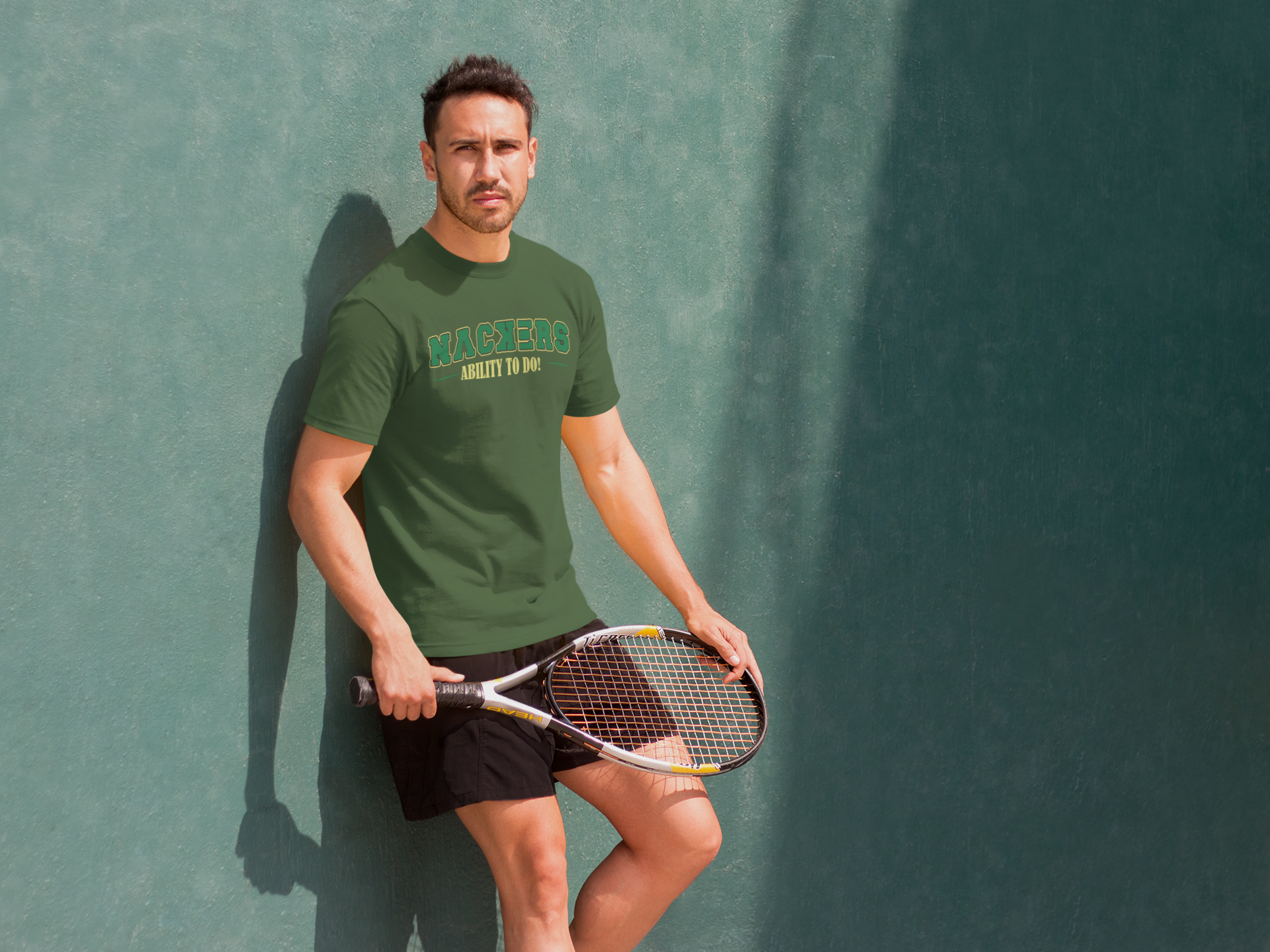 NACKERS Mens Rifle Green 100% Super Combed Premium Cotton Half Sleeves Regular Tshirt