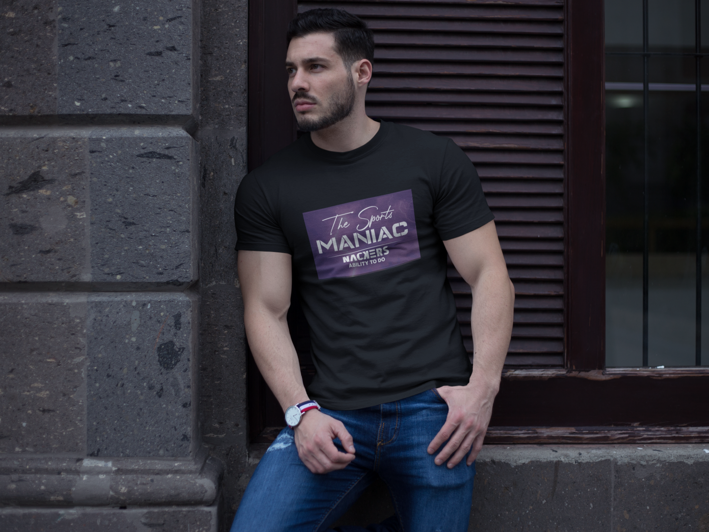 NACKERS Mens Black 100% Interlock Soft Touch Cotton Half Sleeves Regular Tshirt