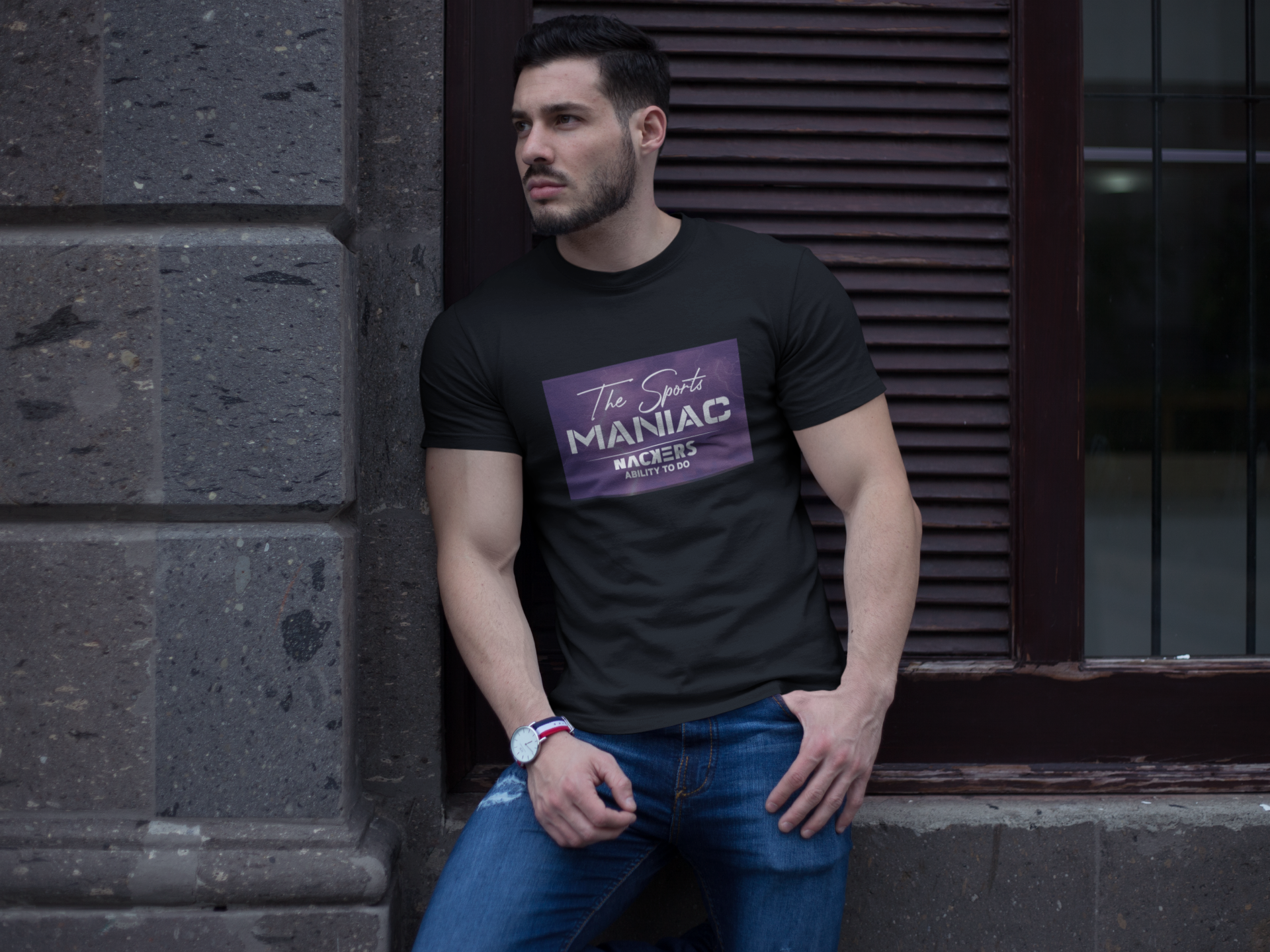 NACKERS Mens Black 100% Interlock Soft Touch Cotton Half Sleeves Regular Tshirt