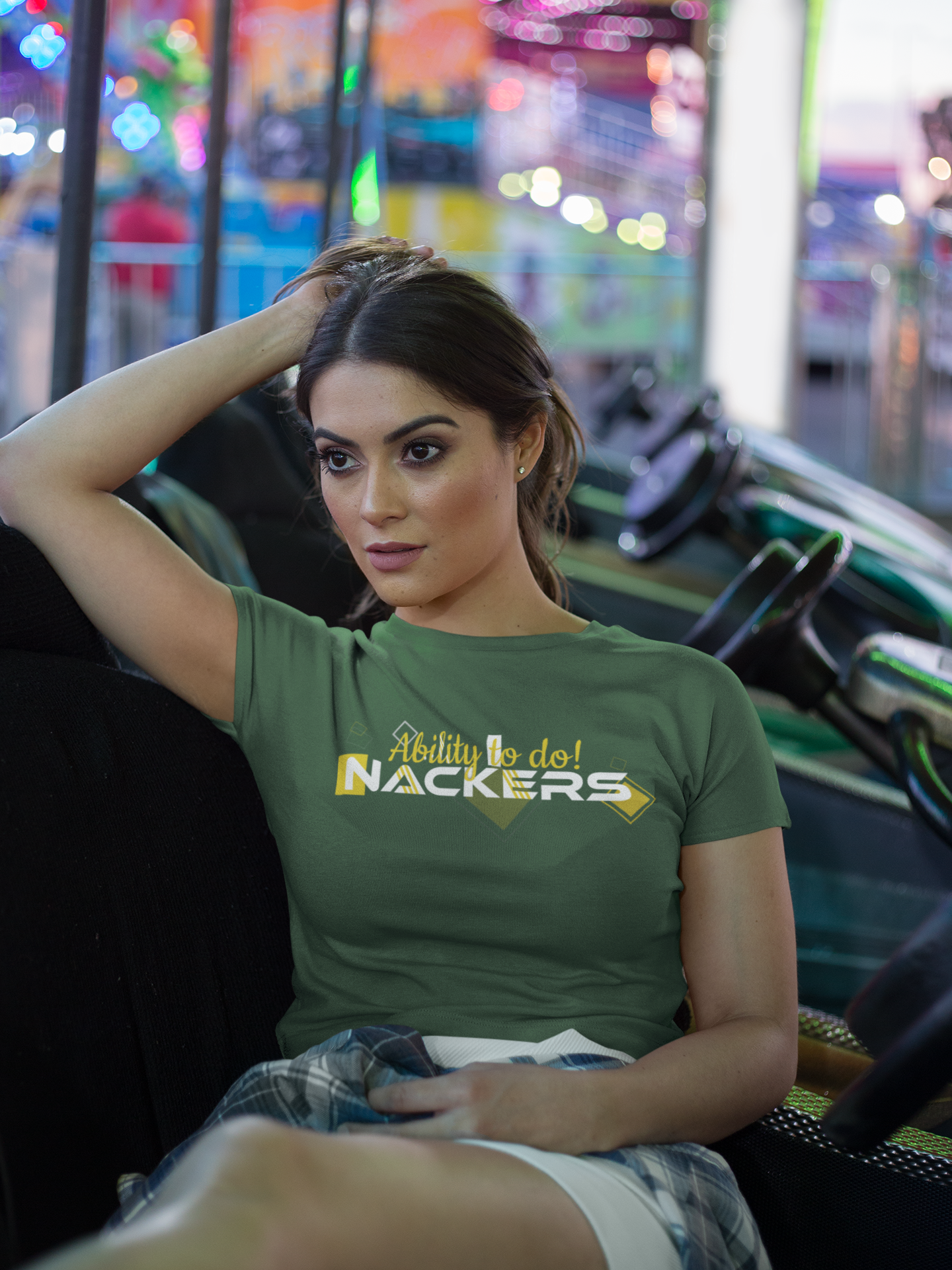 NACKERS Womens Rifle Green 100% Super Combed Premium Cotton Half Sleeves Regular Tshirt