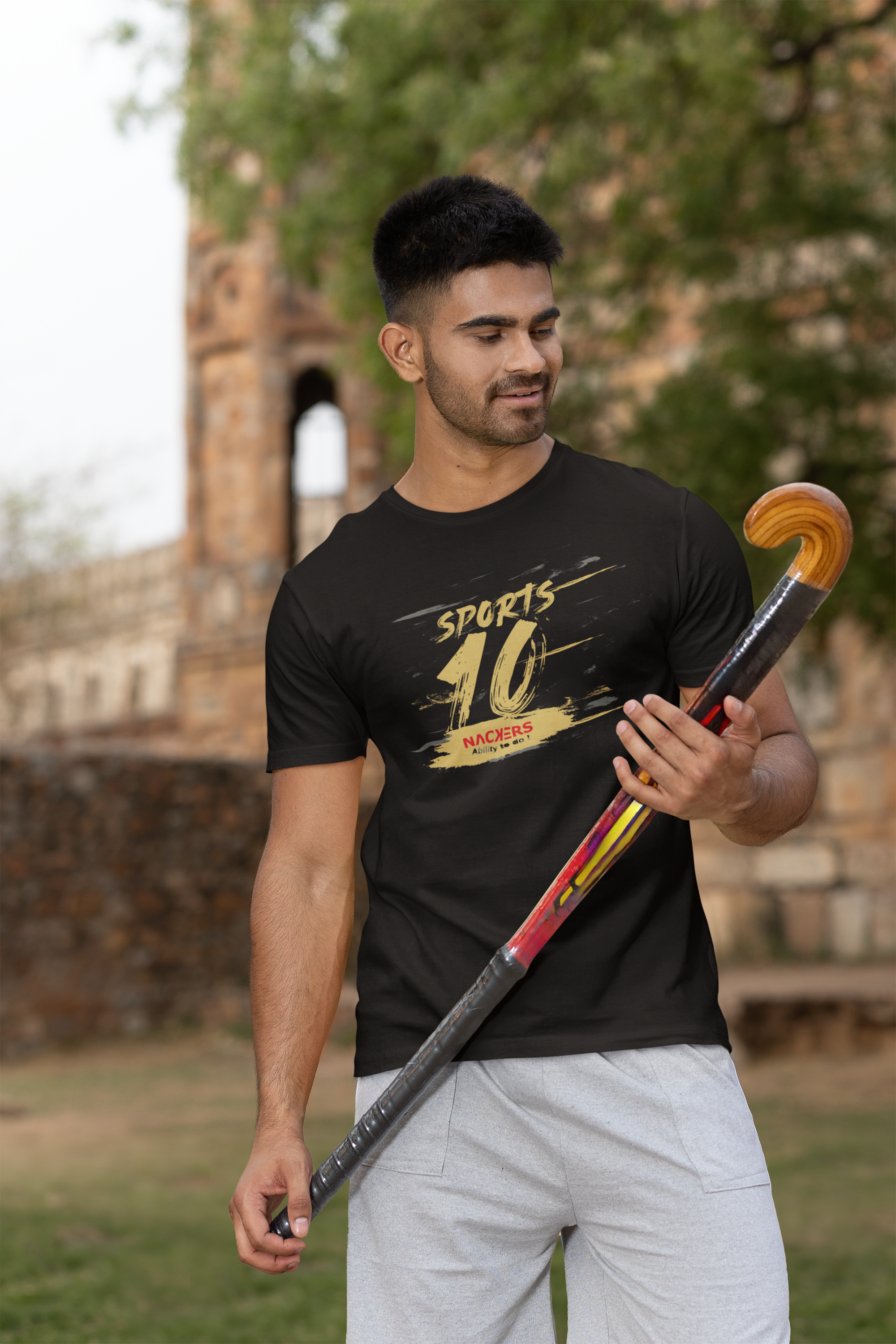 NACKERS Mens Black 100% Super Combed Premium Cotton Half Sleeves Regular Tshirt