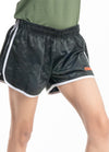 NACKERS Women's Olive Polyster Camou Jacquard Shorts for Casual, Sports, Gym Sessions