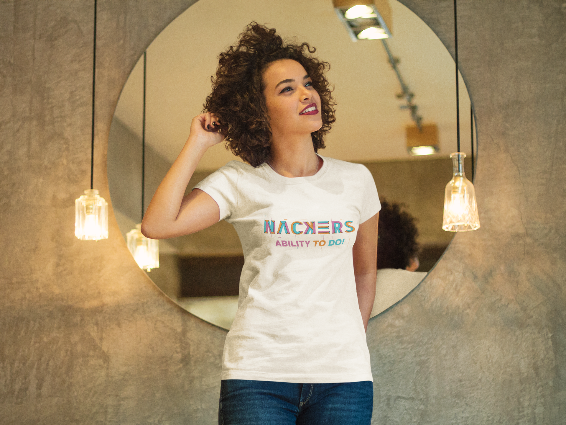 NACKERS Womens Whisper White 100% Super Combed Premium Cotton Half Sleeves Regular Tshirt